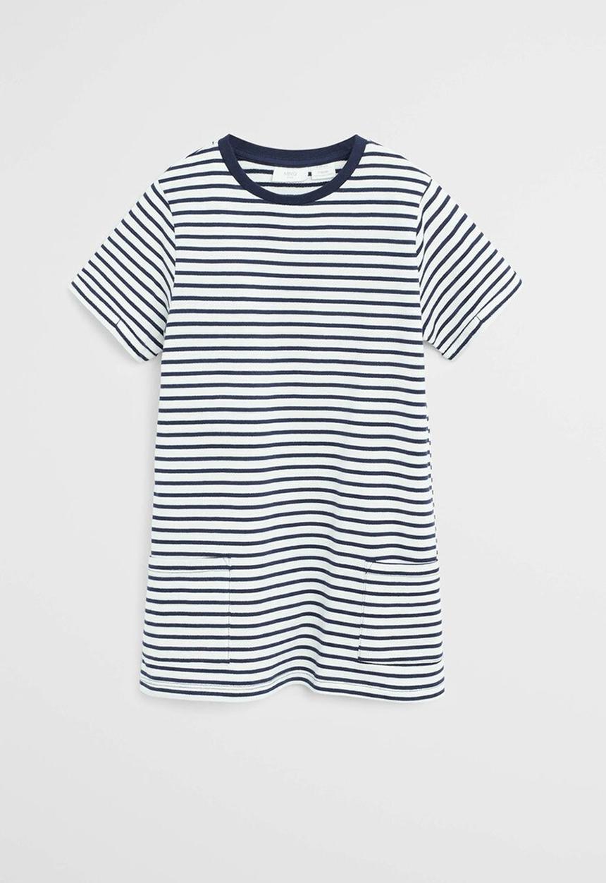 MANGO - Dress raya - navy & white 