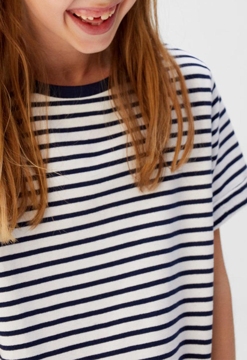 MANGO - Dress raya - navy & white 