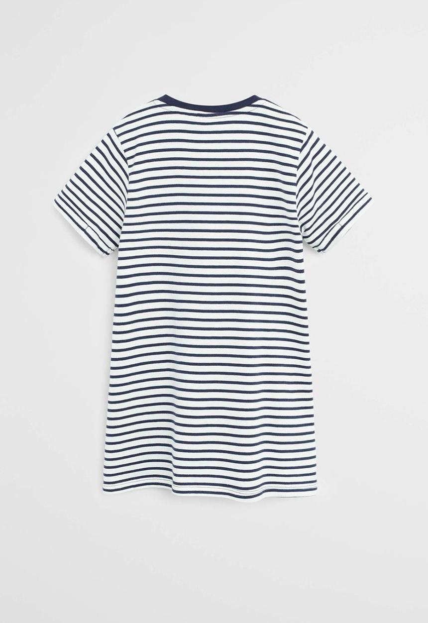 MANGO - Dress raya - navy & white 