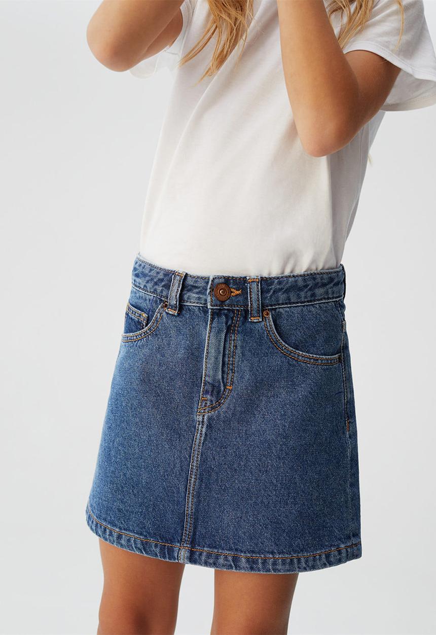MANGO - Skirt sue  - blue 