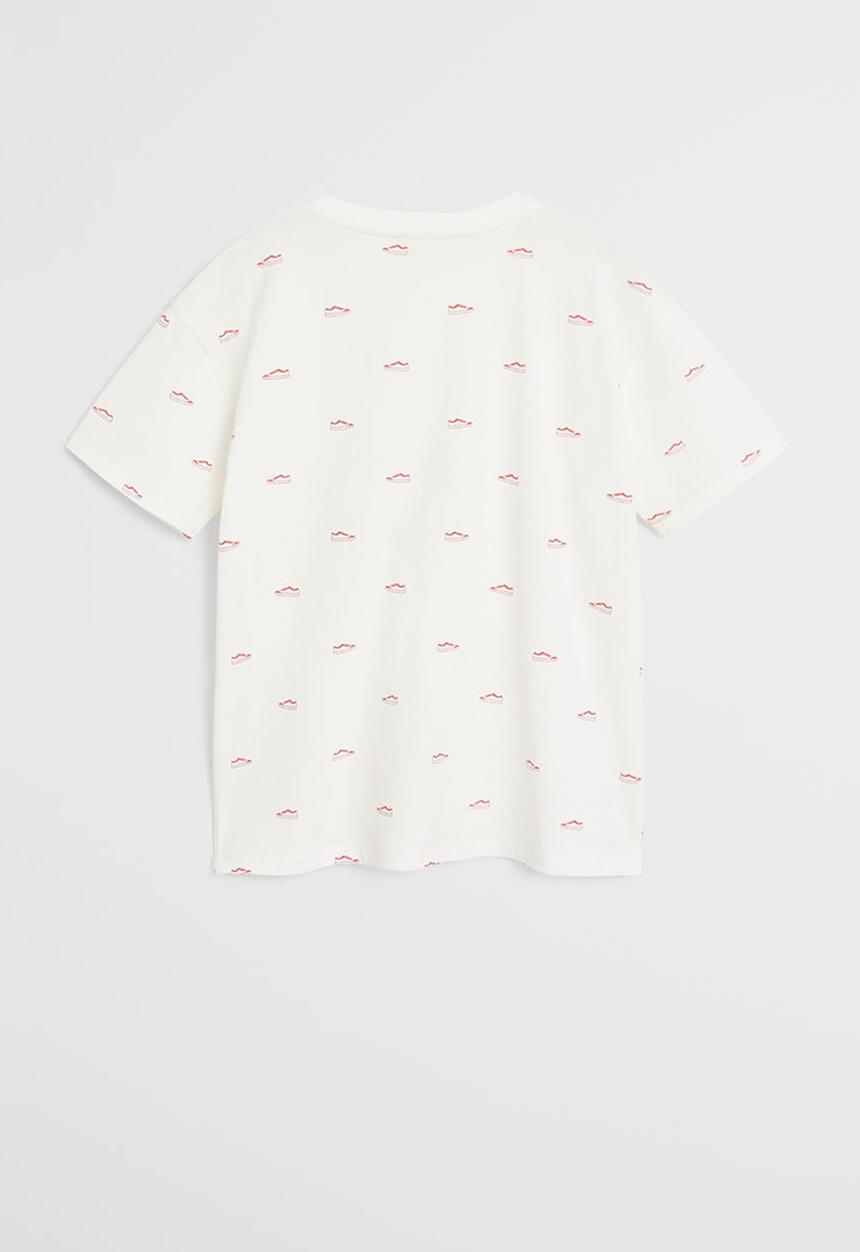 MANGO - T-shirt stamp  - white & pink
