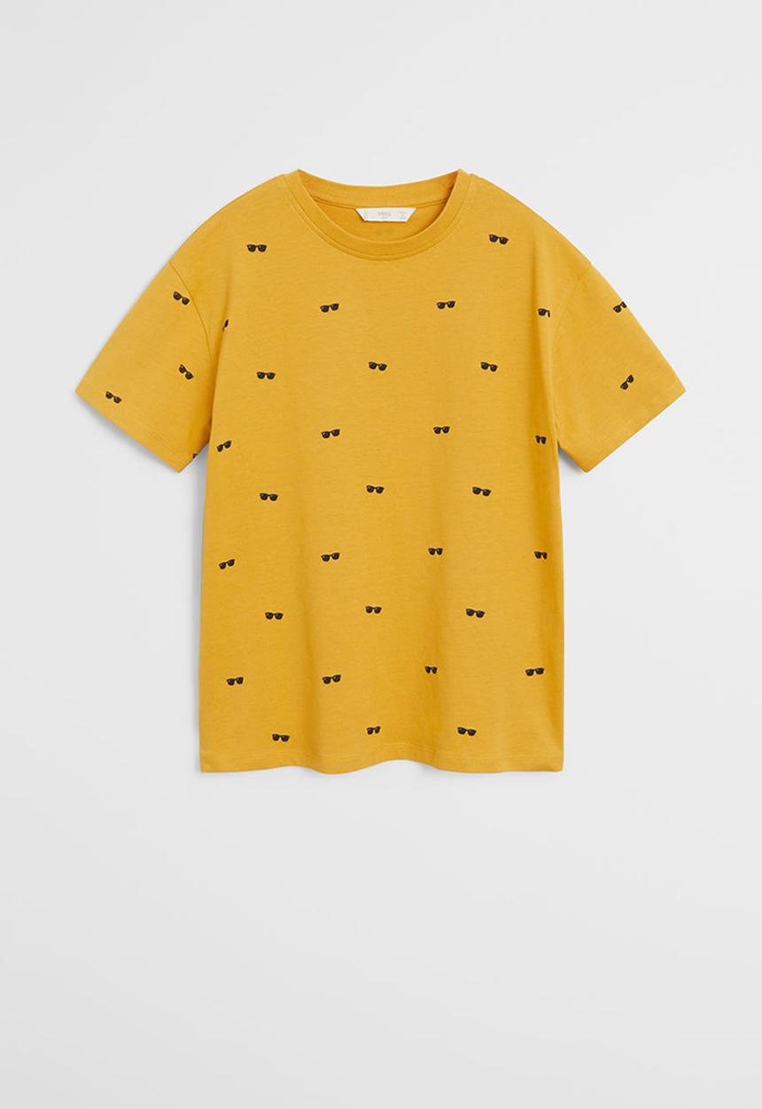 MANGO - T-shirt stamp  - yellow 