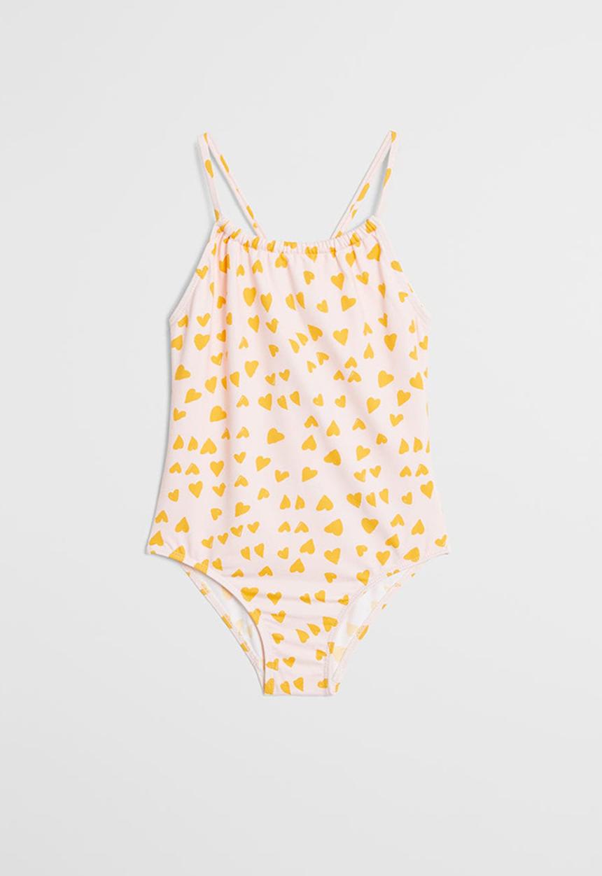 MANGO - Swimsuit cuore - pink & yellow 