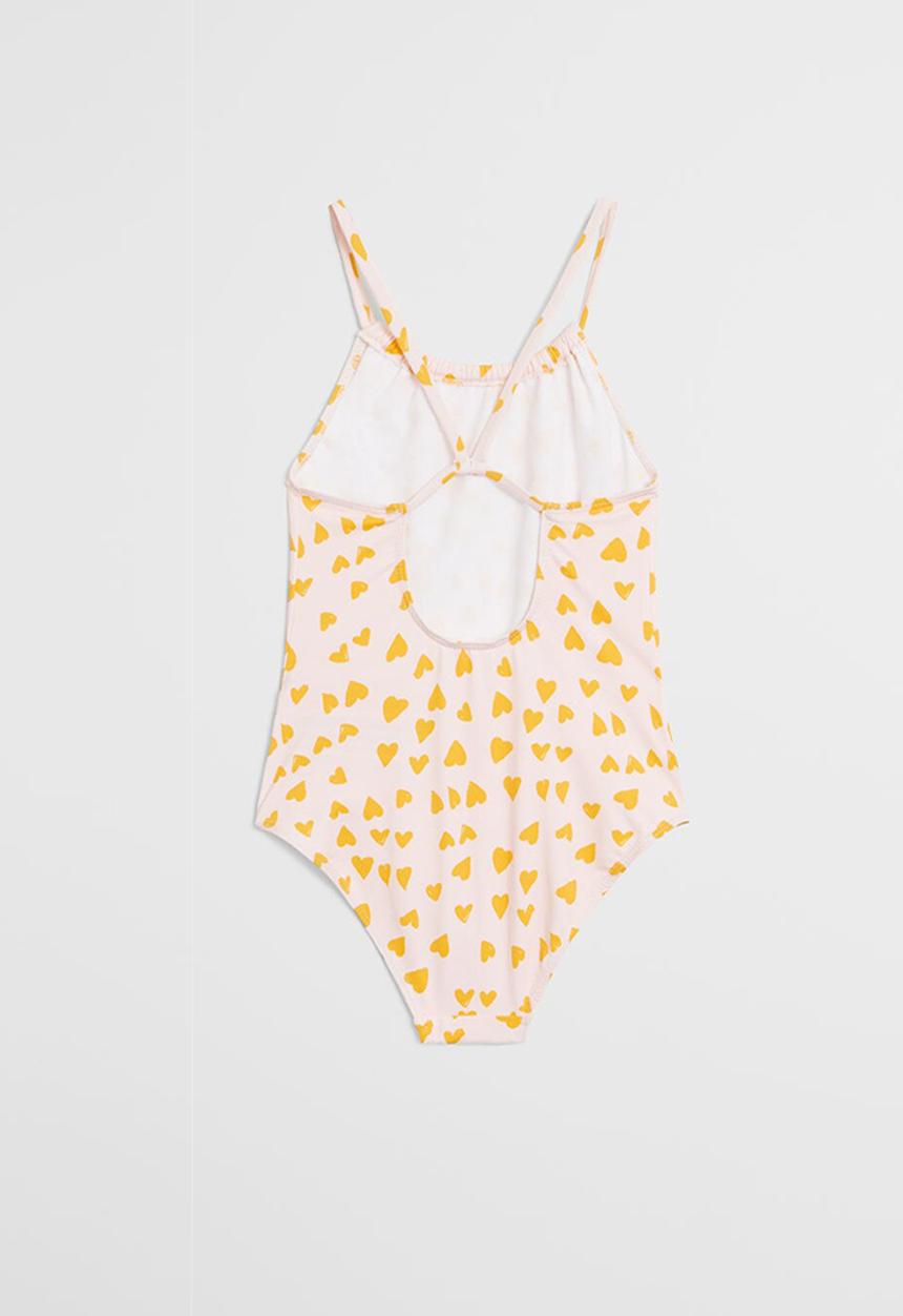 MANGO - Swimsuit cuore - pink & yellow 