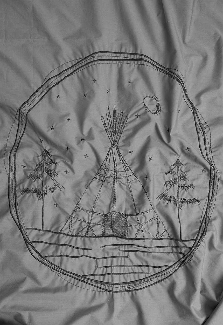 Sheraton Textiles - Night sky embroidered duvet cover set - grey