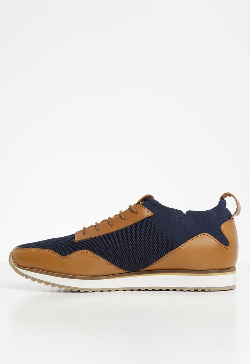 Pringle of Scotland - Xander derby lace up - navy & tan 