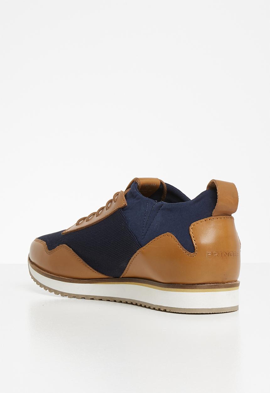 Pringle of Scotland - Xander derby lace up - navy & tan 