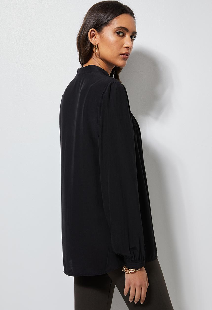 Superbalist - Longline tie blouse - black