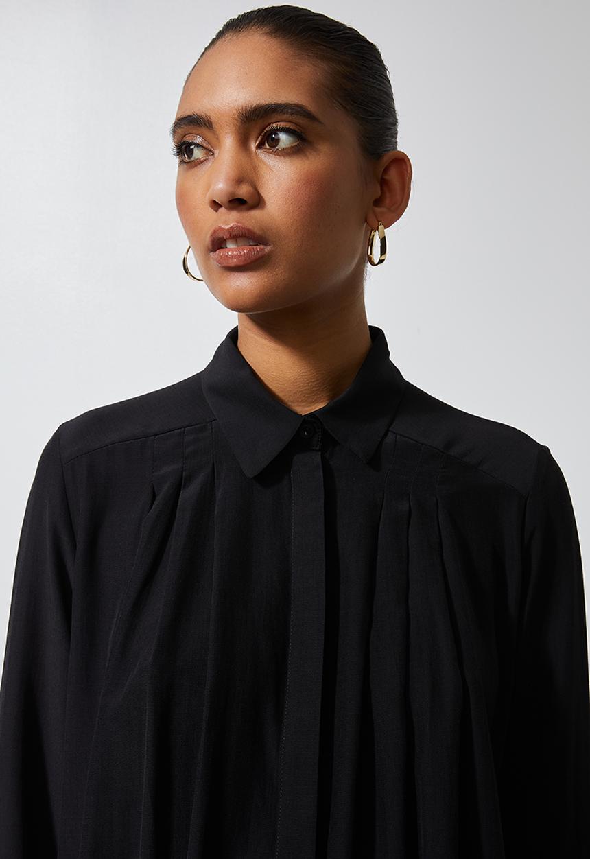 Superbalist - Pleat front shirt - black