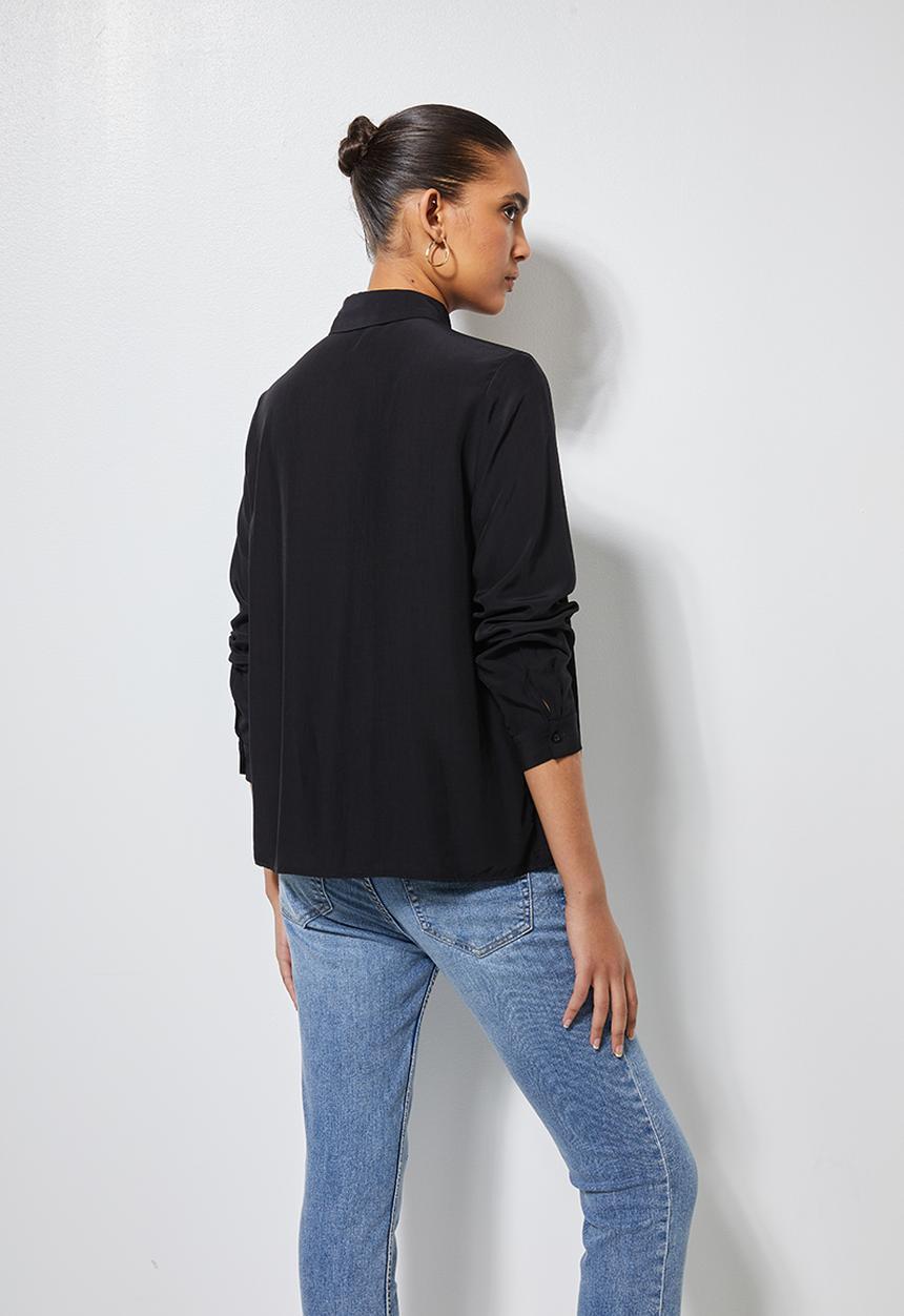 Superbalist - Pleat front shirt - black