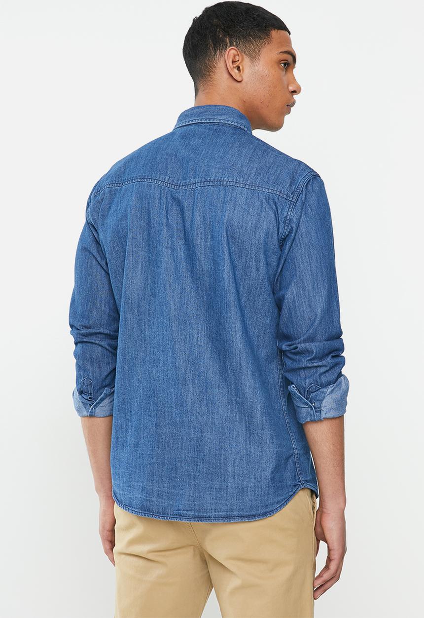 JEEP - Dark denim long sleeve shirt - navy
