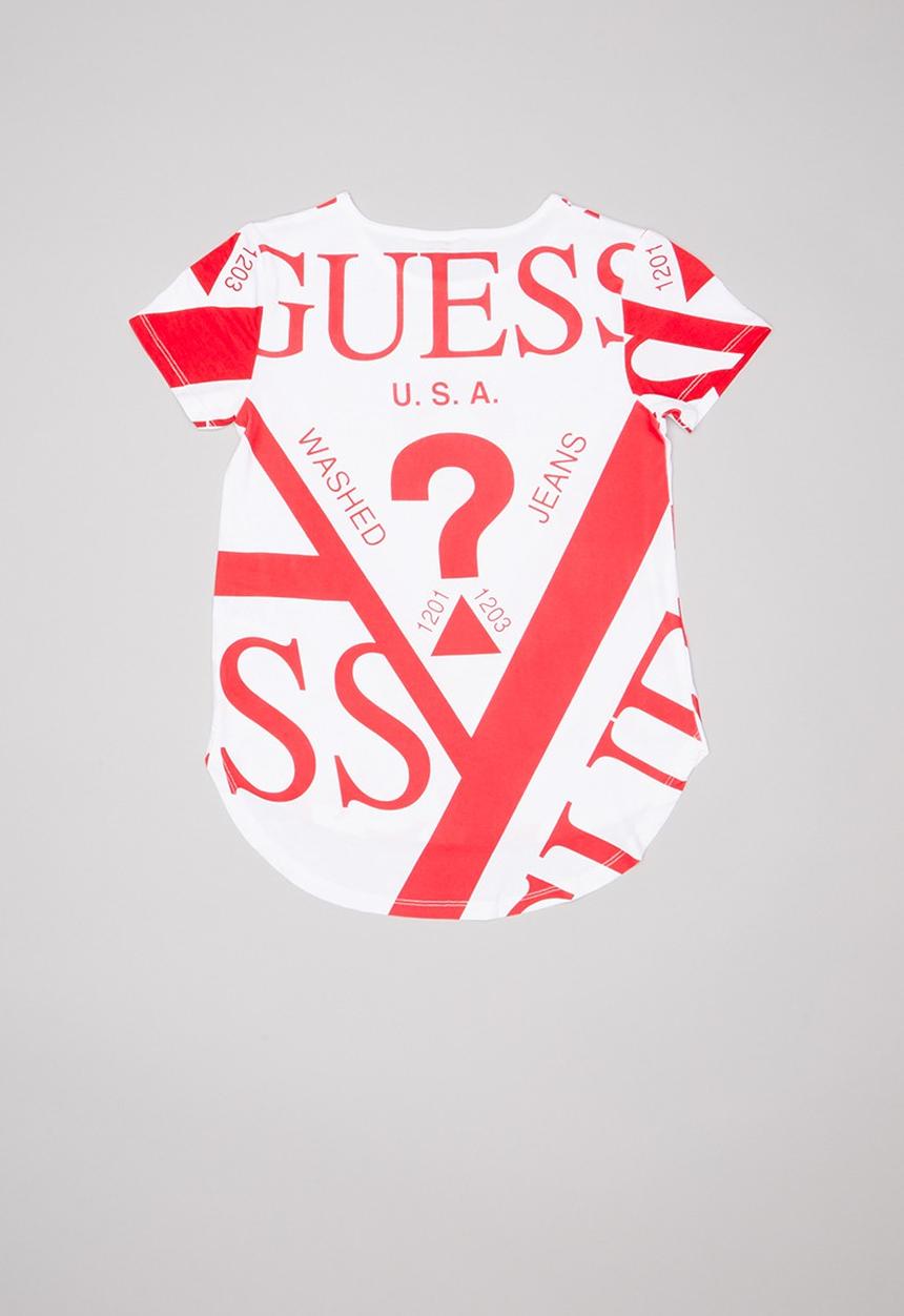 GUESS - Short sleeve Guess fashion tee - white & red 