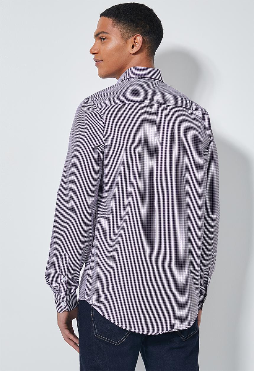 Superbalist - Jos slim fit long sleeve shirt - purple pattern