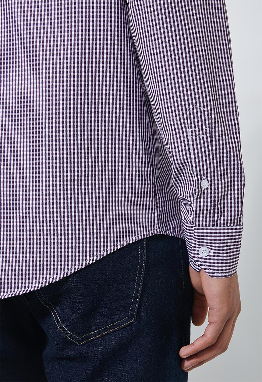 Superbalist - Jos slim fit long sleeve shirt - purple pattern