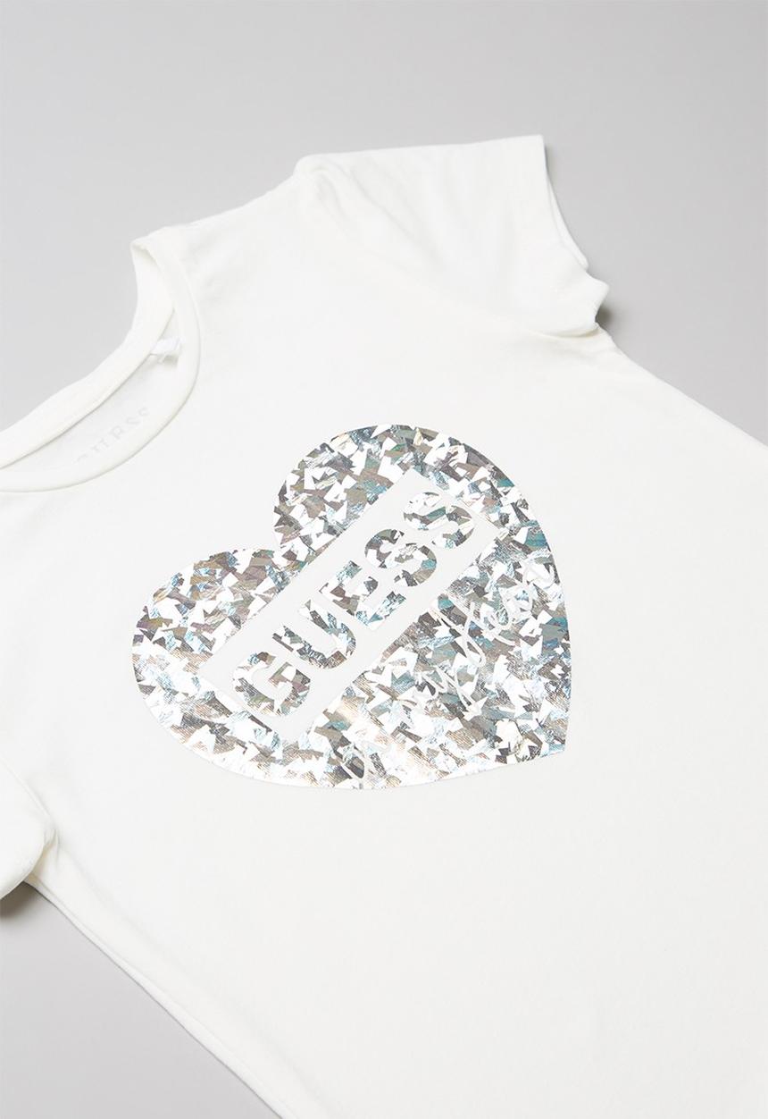 GUESS - Short sleeve Peyton frill hem tee - white