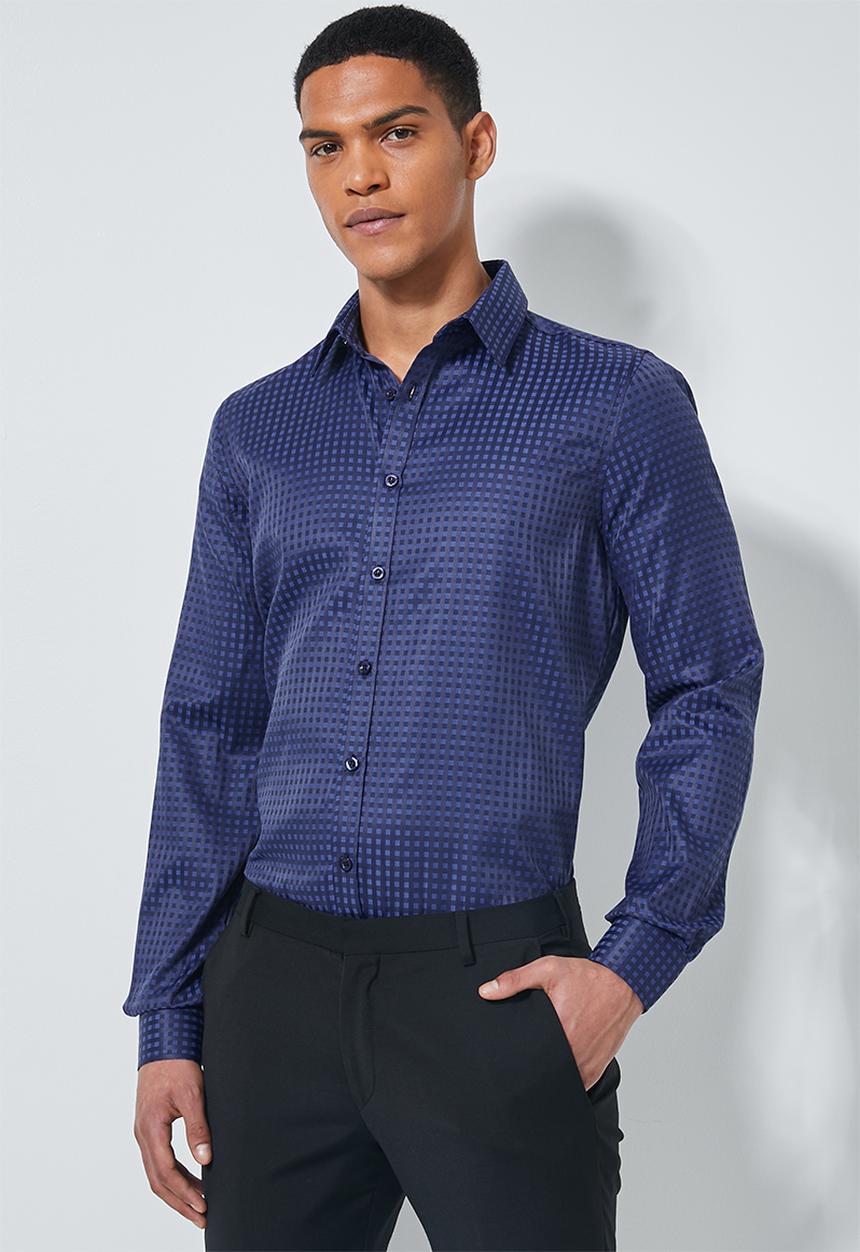 Superbalist - Jos slim fit long sleeve shirt - royal blue