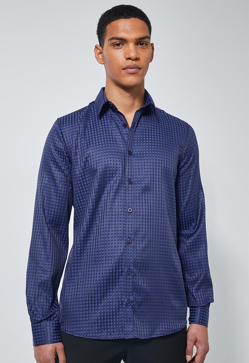 Superbalist - Jos slim fit long sleeve shirt - royal blue
