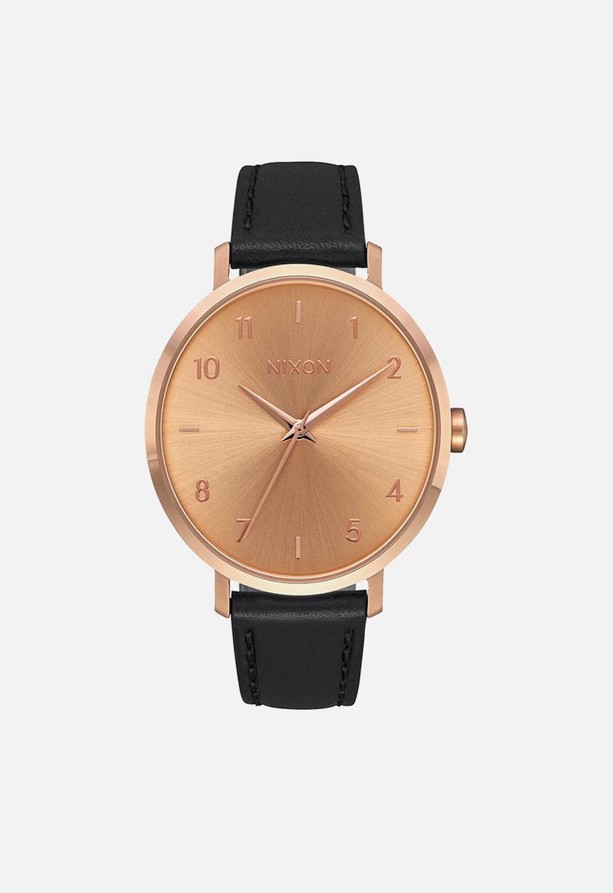 Nixon - Arrow leather - rose gold / black