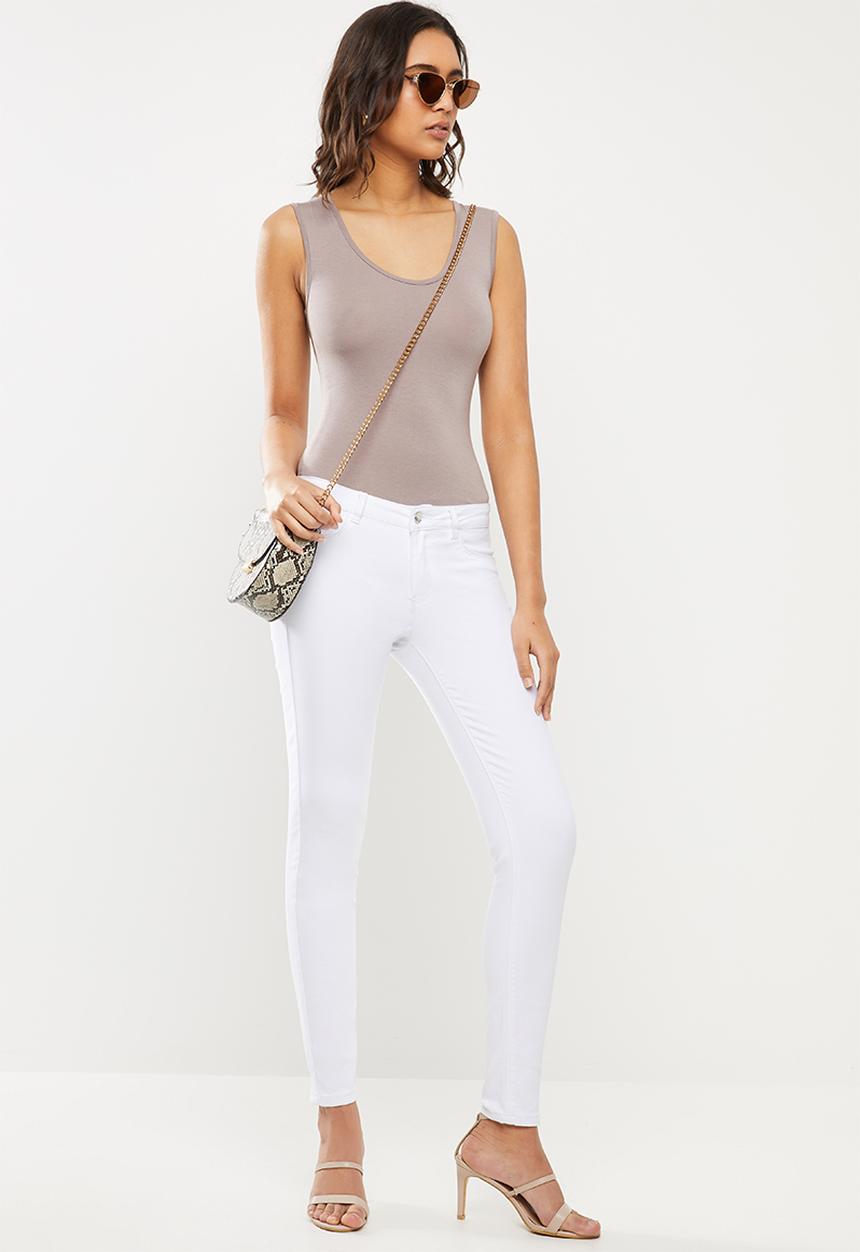 SISSY BOY - Stretch denim jon jon skinny - white