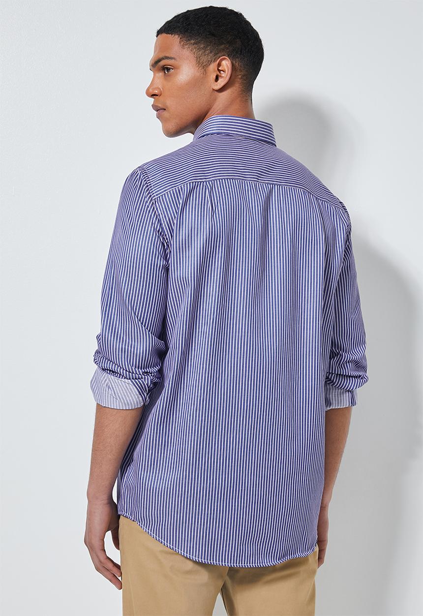 Superbalist - Barber regular fit long sleeve shirt - navy