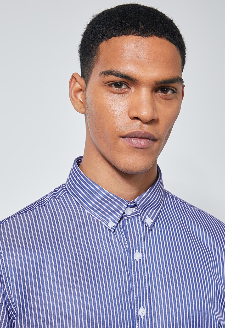 Superbalist - Barber regular fit long sleeve shirt - navy