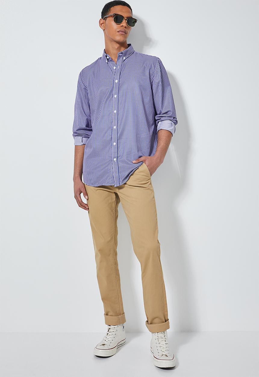 Superbalist - Barber regular fit long sleeve shirt - navy