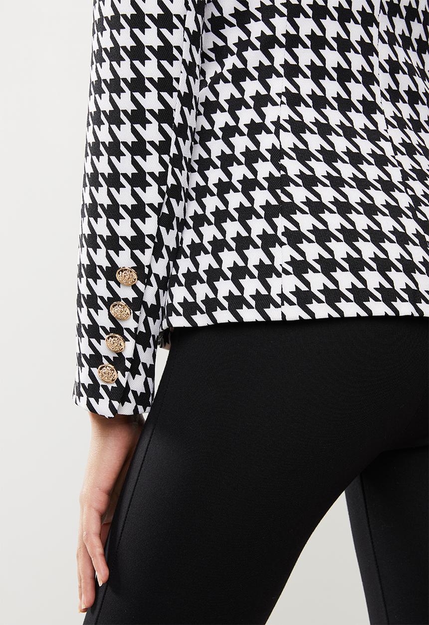 SISSY BOY - Girl boss houndstooth blazer - black & white