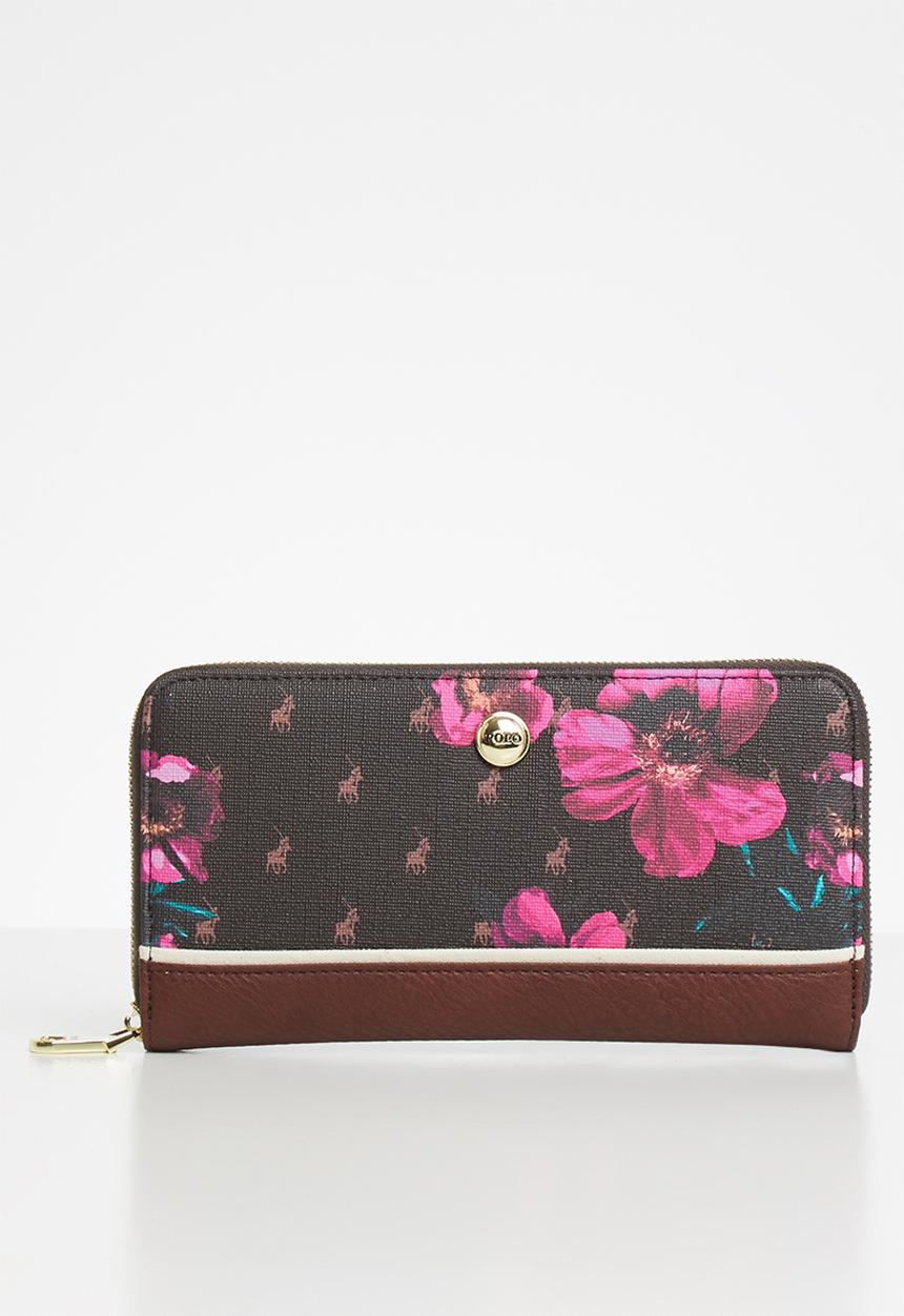 POLO - Iconic zip around purse - brown