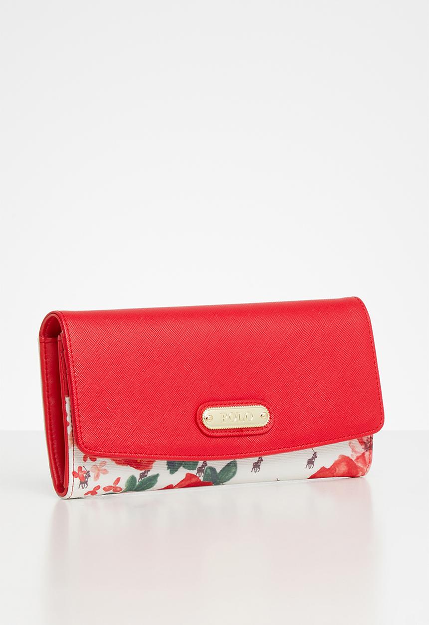 POLO - Freedom floral clutch purse - red