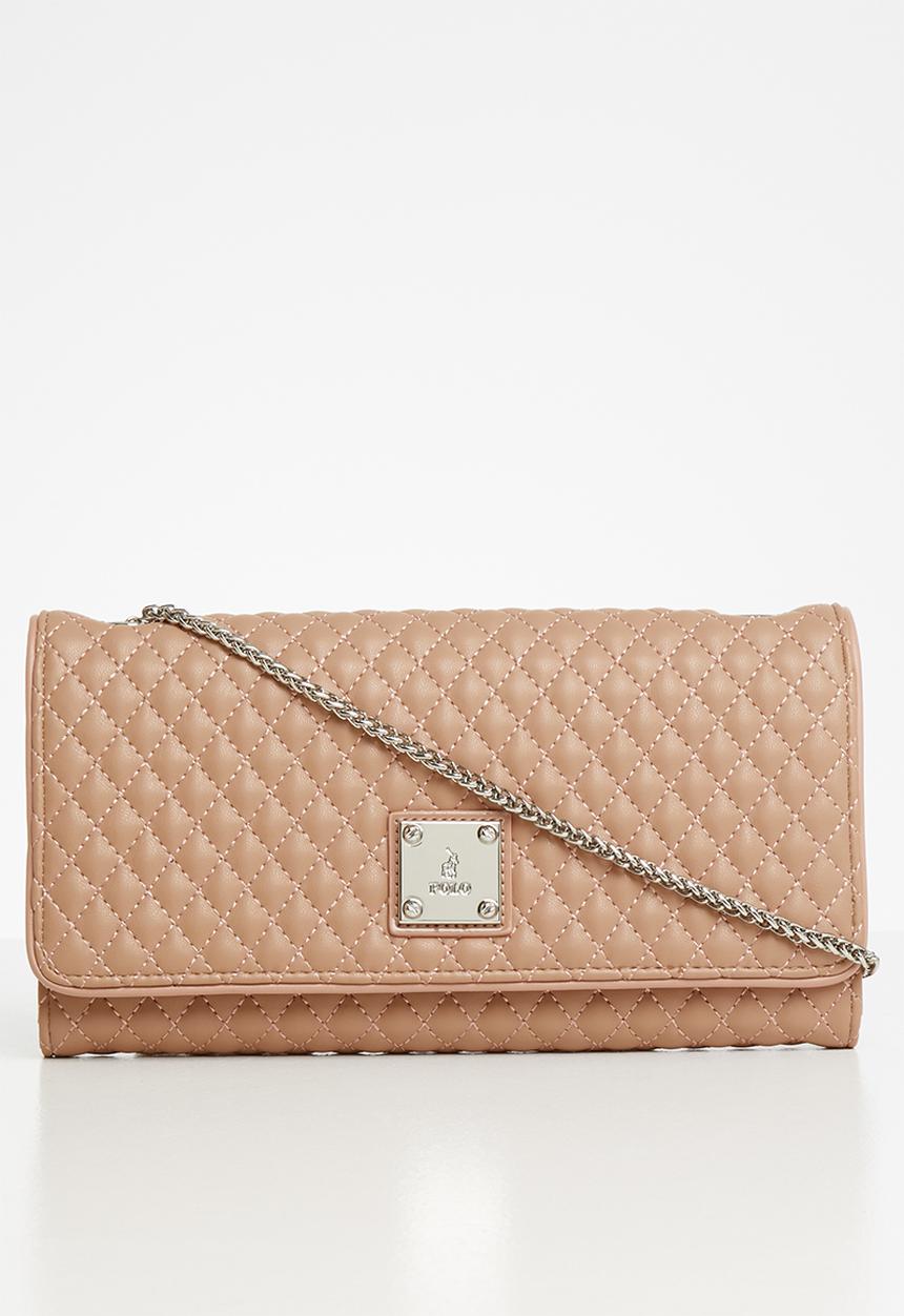 POLO - Madison synthetic quilt travel purse - latte
