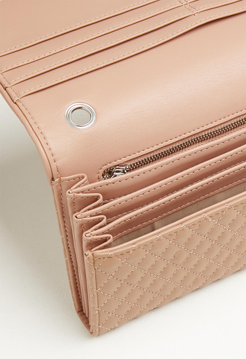 POLO - Madison synthetic quilt travel purse - latte