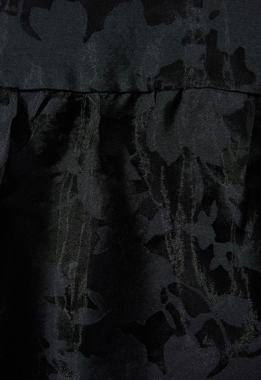 VELVET - Organza burn out tiered midi dress - black