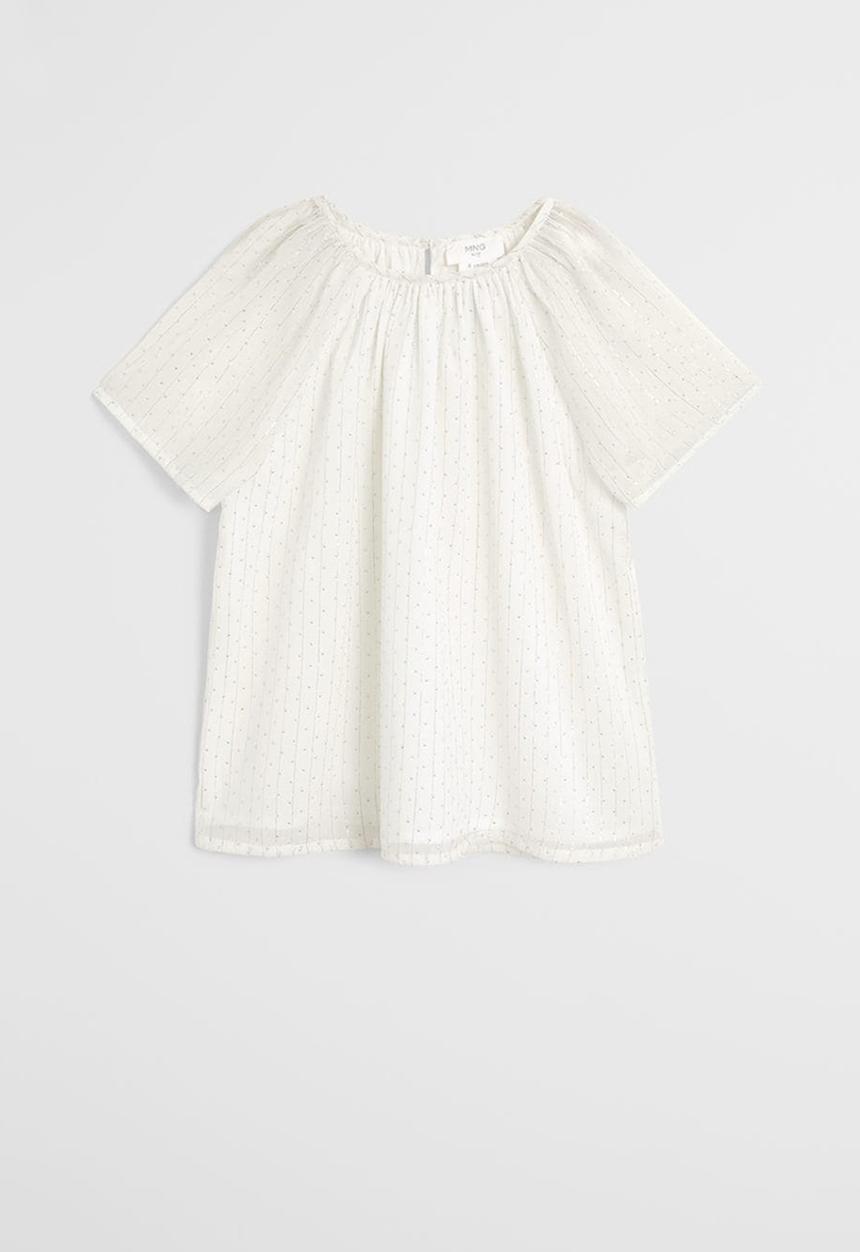 MANGO - Shirt volan - cream 