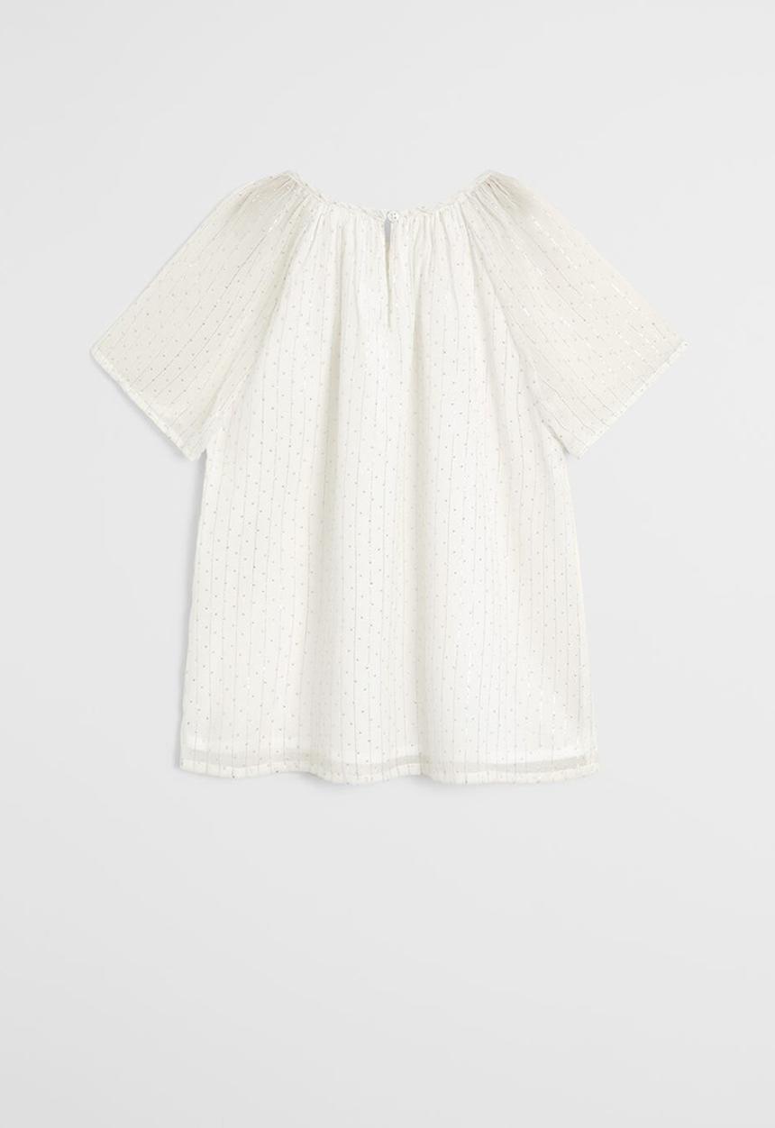 MANGO - Shirt volan - cream 