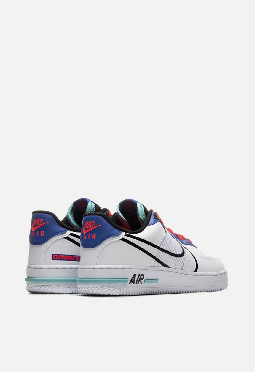 Nike - Air Force 1 react - white / black-astronomy blue-laser crimson