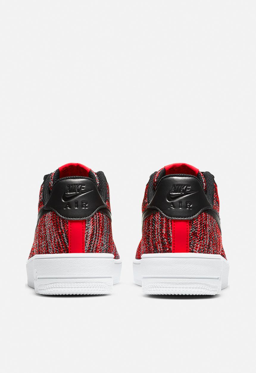 Nike - Air Force 1 flyknit 2.0 - University Red/Black/Wolf Grey/White 