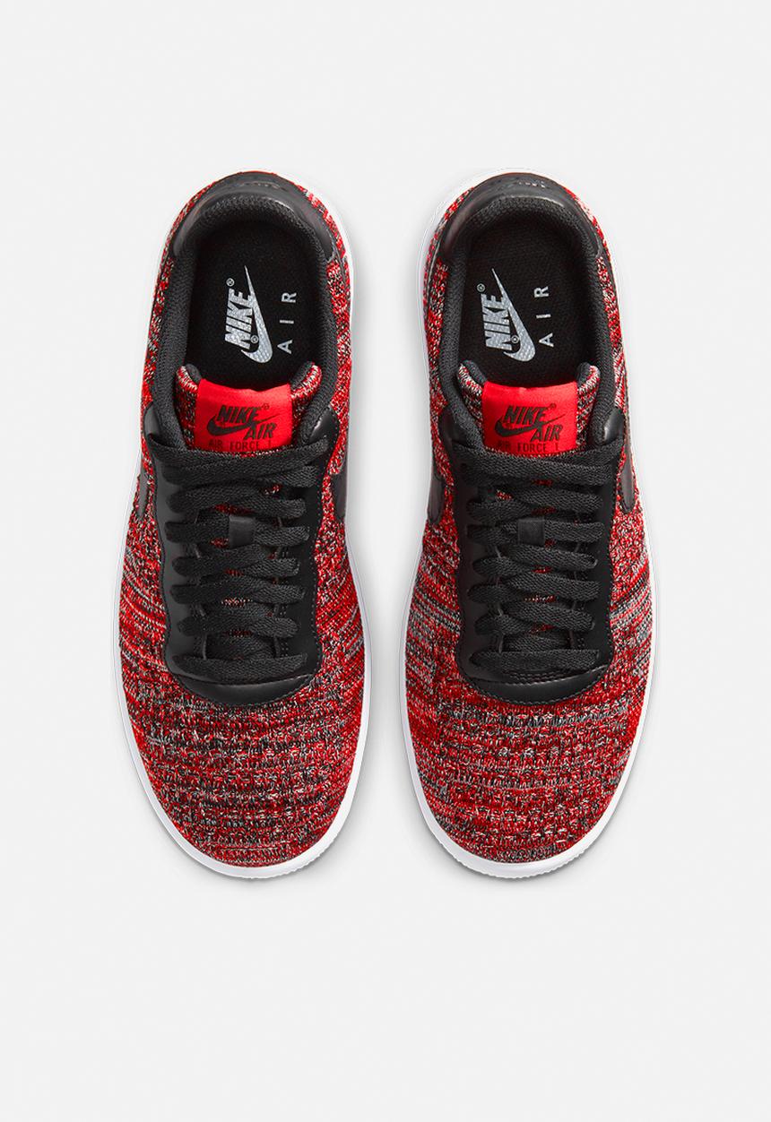 Nike - Air Force 1 flyknit 2.0 - University Red/Black/Wolf Grey/White 