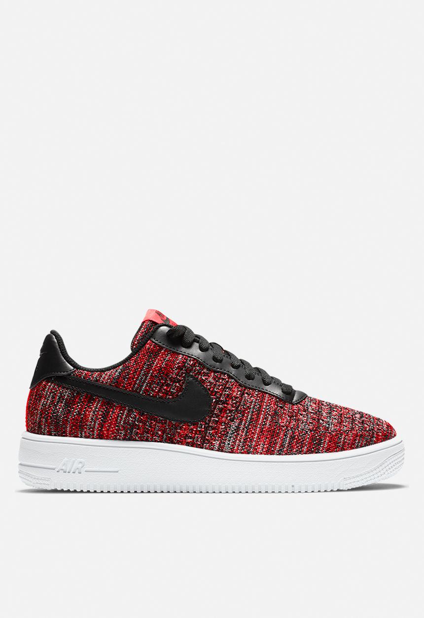 Nike - Air Force 1 flyknit 2.0 - University Red/Black/Wolf Grey/White 