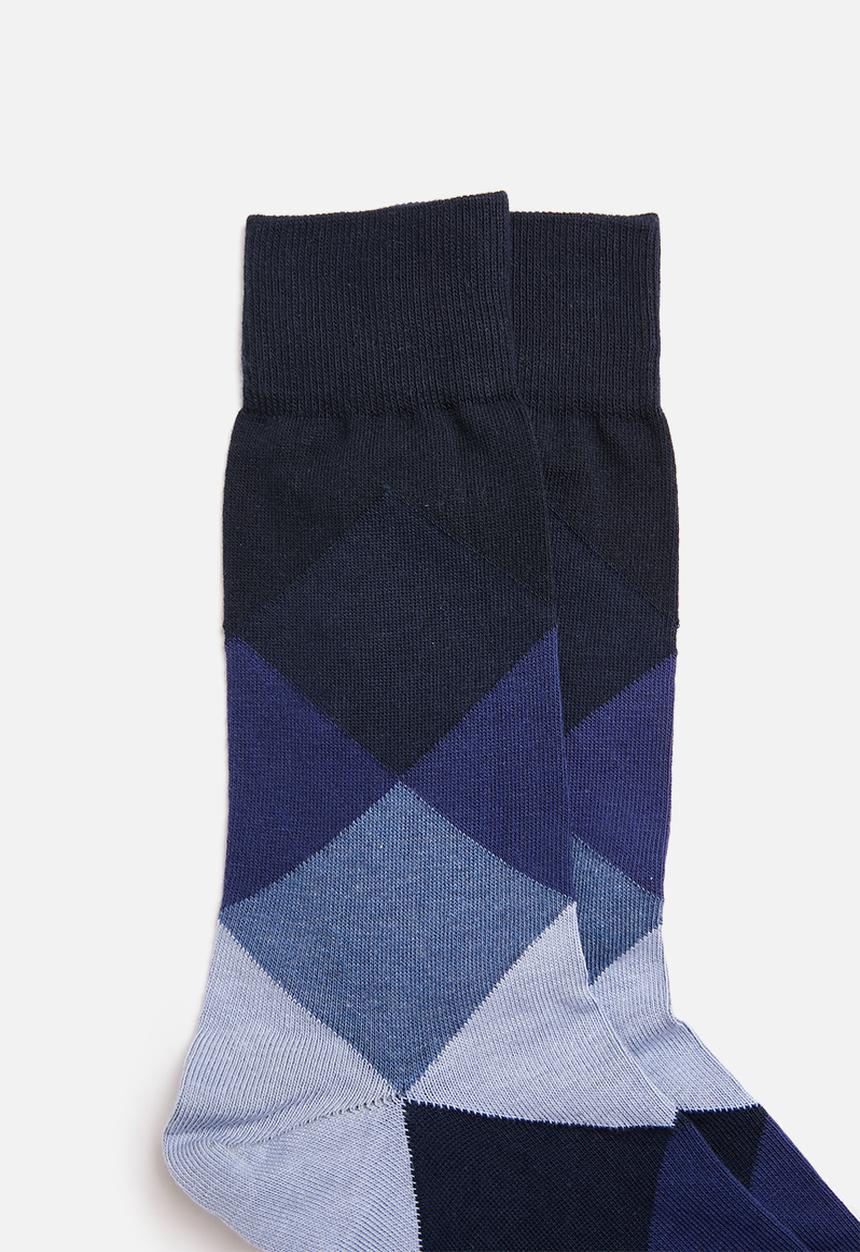 Falke - Fancy argle - navy & blue
