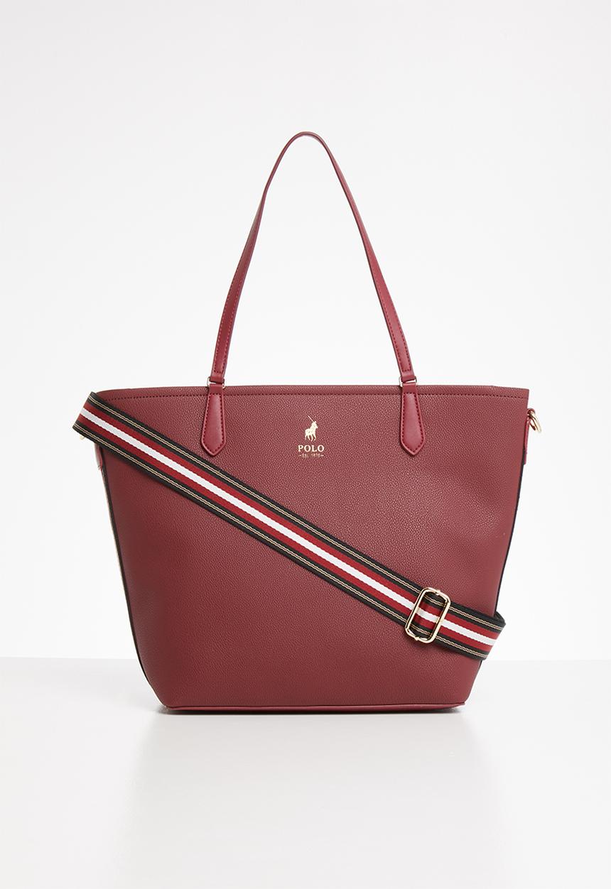 POLO - Synthetic tote bag - burgundy