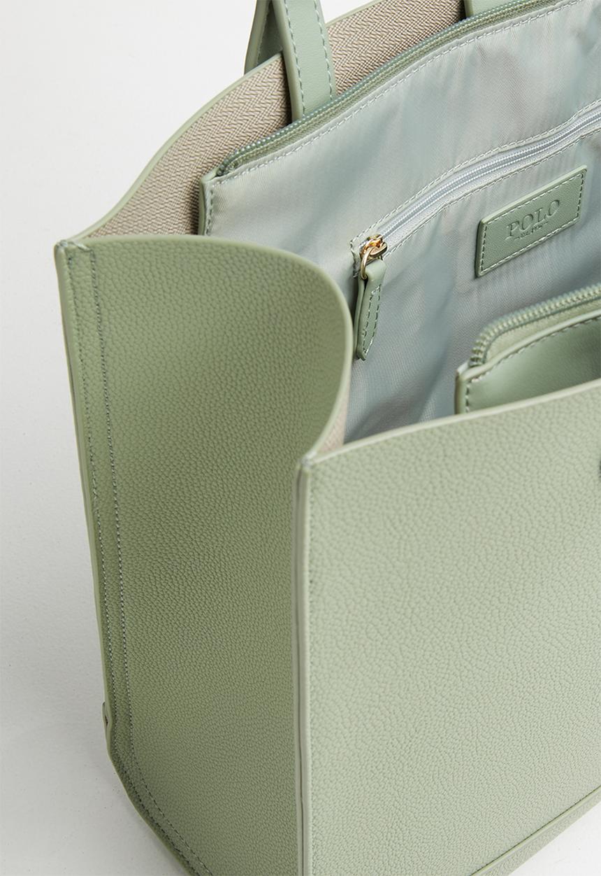 POLO - Synthetic e/w tote bag - green