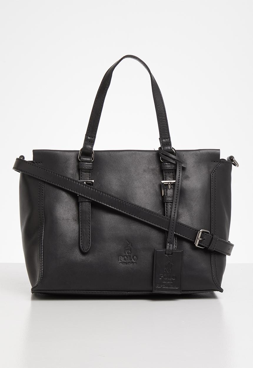 POLO - Vega leather shopper - black
