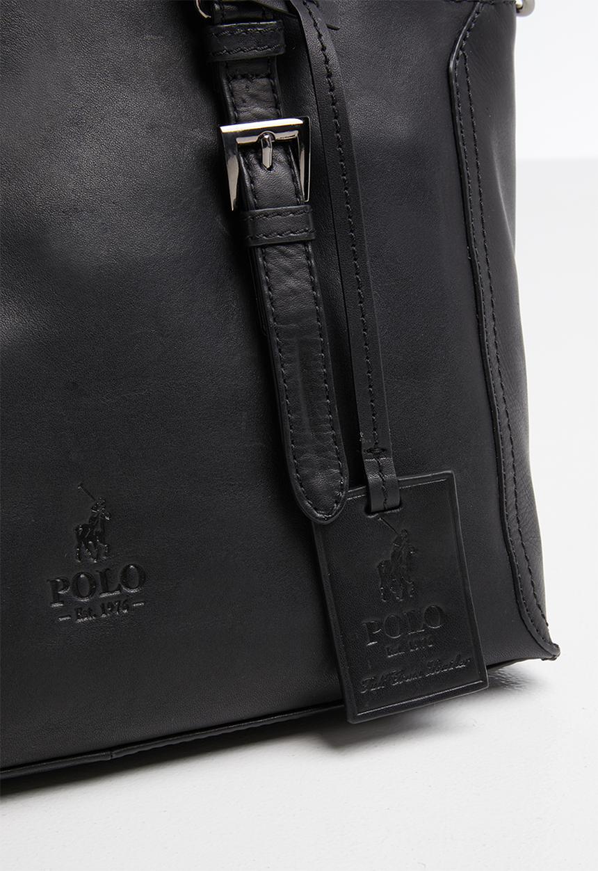 POLO - Vega leather shopper - black