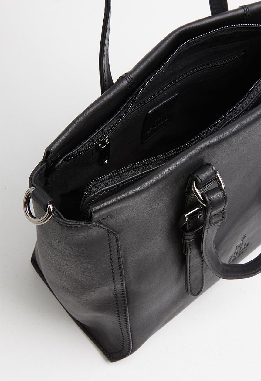 POLO - Vega leather shopper - black