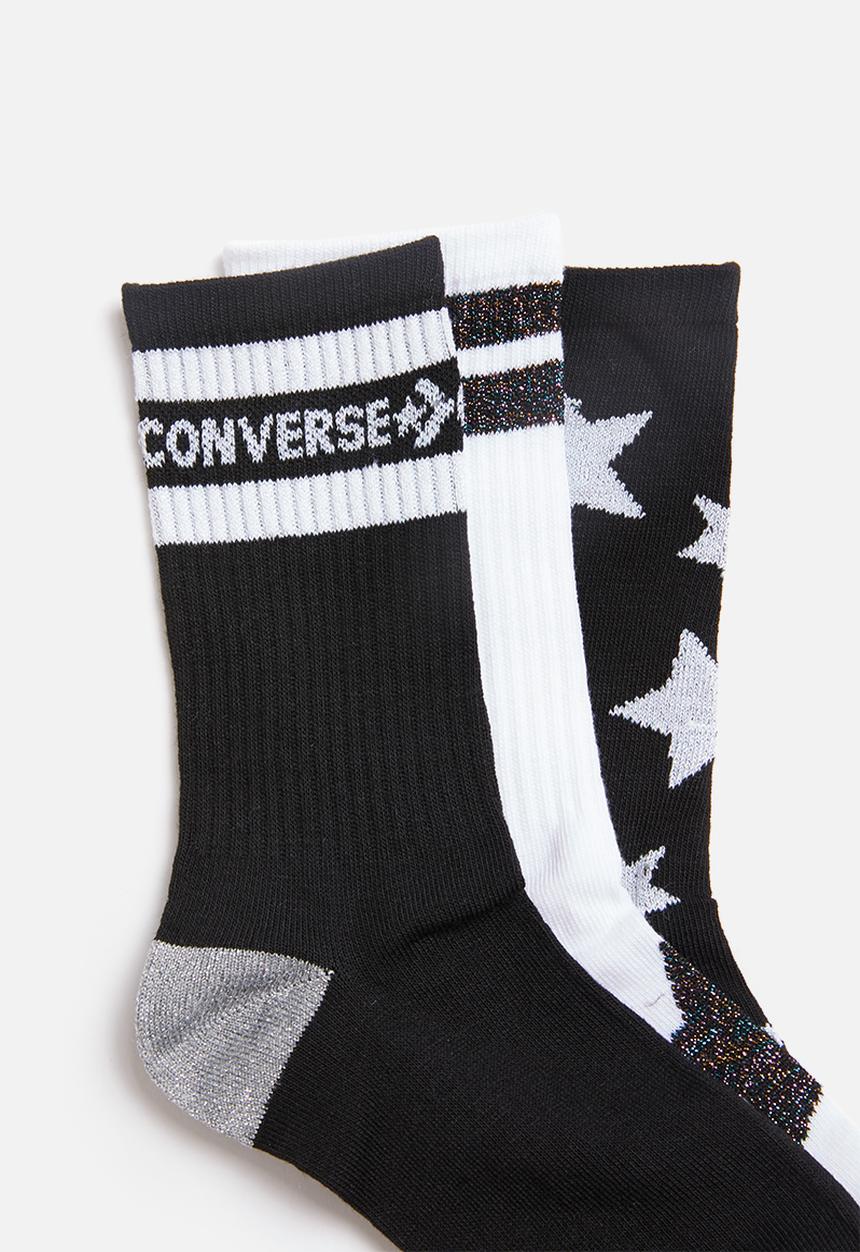 Converse - Chg 3 pack girl All Star high crew - black & white