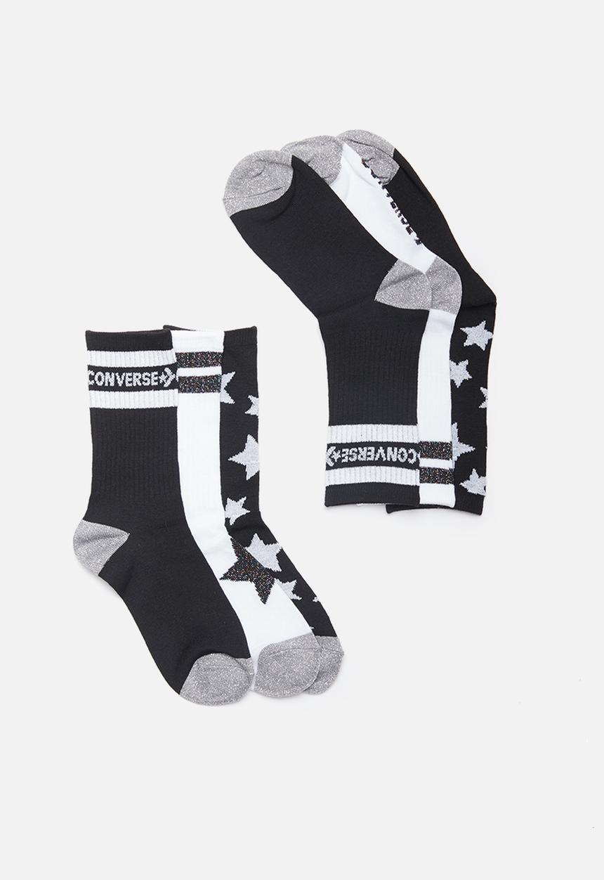 Converse - Chg 3 pack girl All Star high crew - black & white