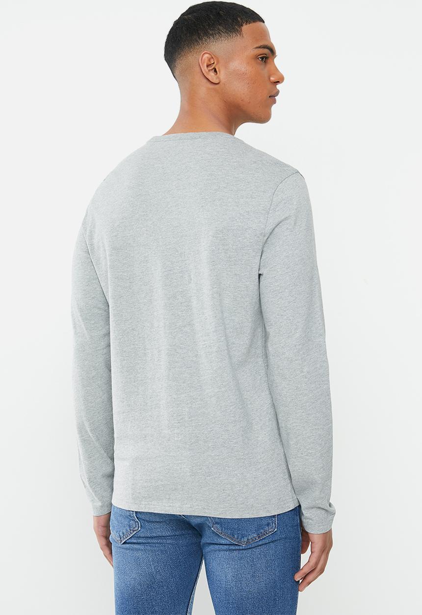 Converse - Core long sleeve wordmark tee - grey