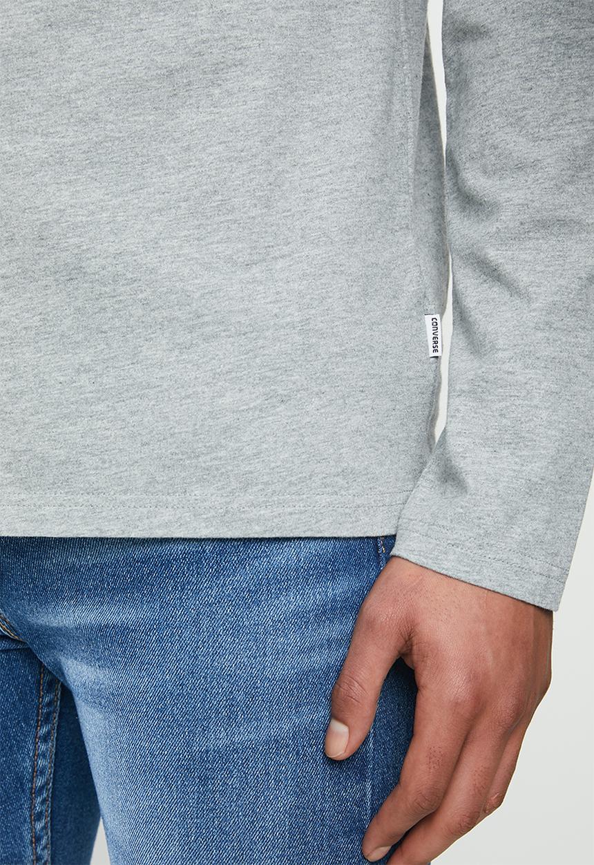 Converse - Core long sleeve wordmark tee - grey