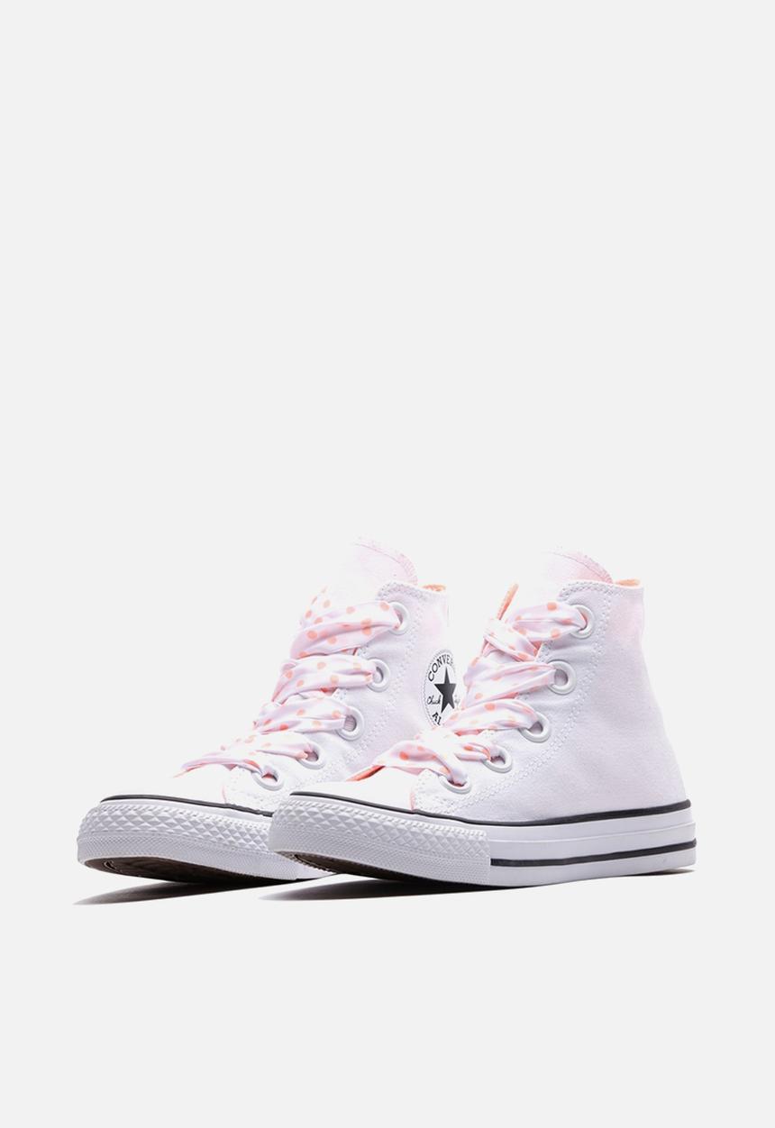 Converse - Chuck Taylor All Star big eyelets dots lace hi  - white/crimson pulse