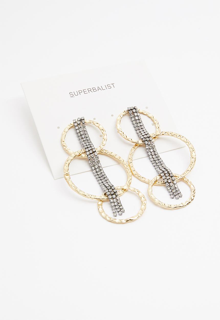 Superbalist - Triple hoop earrings - gold & silver 